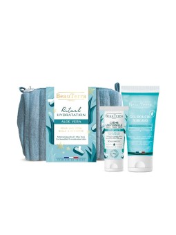 Beauterra aloe VERA idratante rituale 3-PIECE set Shower gel 200ml + Body cream 100ml + Toiletry bag 1 unit Unisex