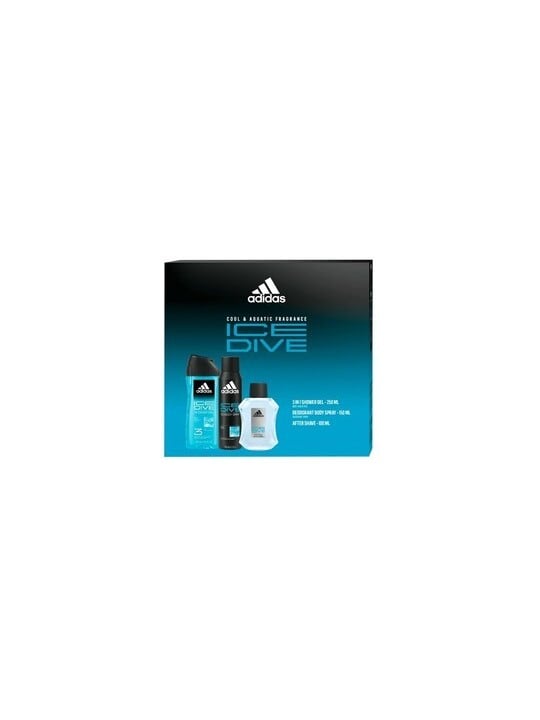 Adidas Ice Dive Gift set Aftershave 100ml, shower gel 250ml and deodorant 150ml 100ml uomo