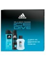 Adidas Ice Dive Gift set Aftershave 100ml, shower gel 250ml and deodorant 150ml 100ml uomo