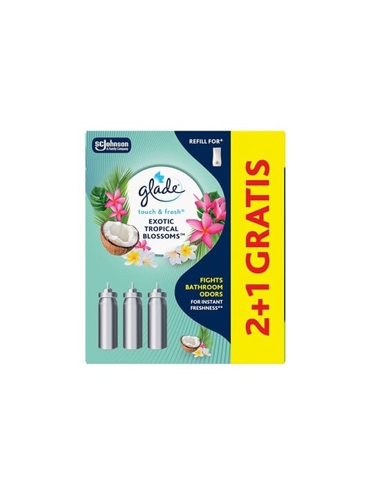 Glade Touch & Fresh Exotic Tropical Blossoms 2+1 - Sada náplní do osvěžovače vzduchu donna