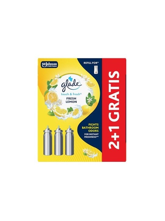 Glade Touch & Fresh Fresh Lemon 2+1 - Sada náplní do osvěžovače vzduchu donna