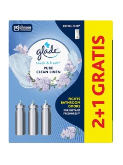Glade Touch & Fresh Pure Clean Linen 2+1 - Sada náplní do osvěžovače vzduchu donna