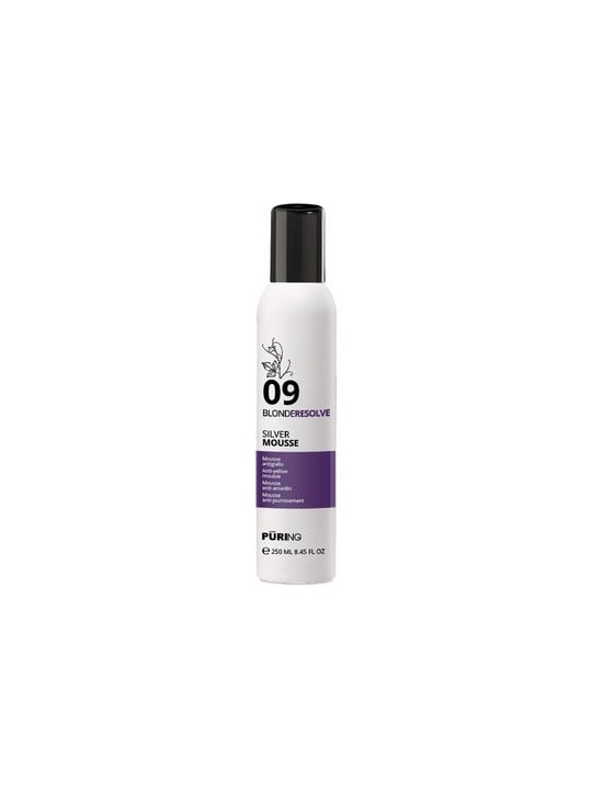 Puring 09 BlondeResolve Silver Mousse - Bezoplachová neutralizační pěna pro blond, šedé a odbarvené vlasy 250ml unisex