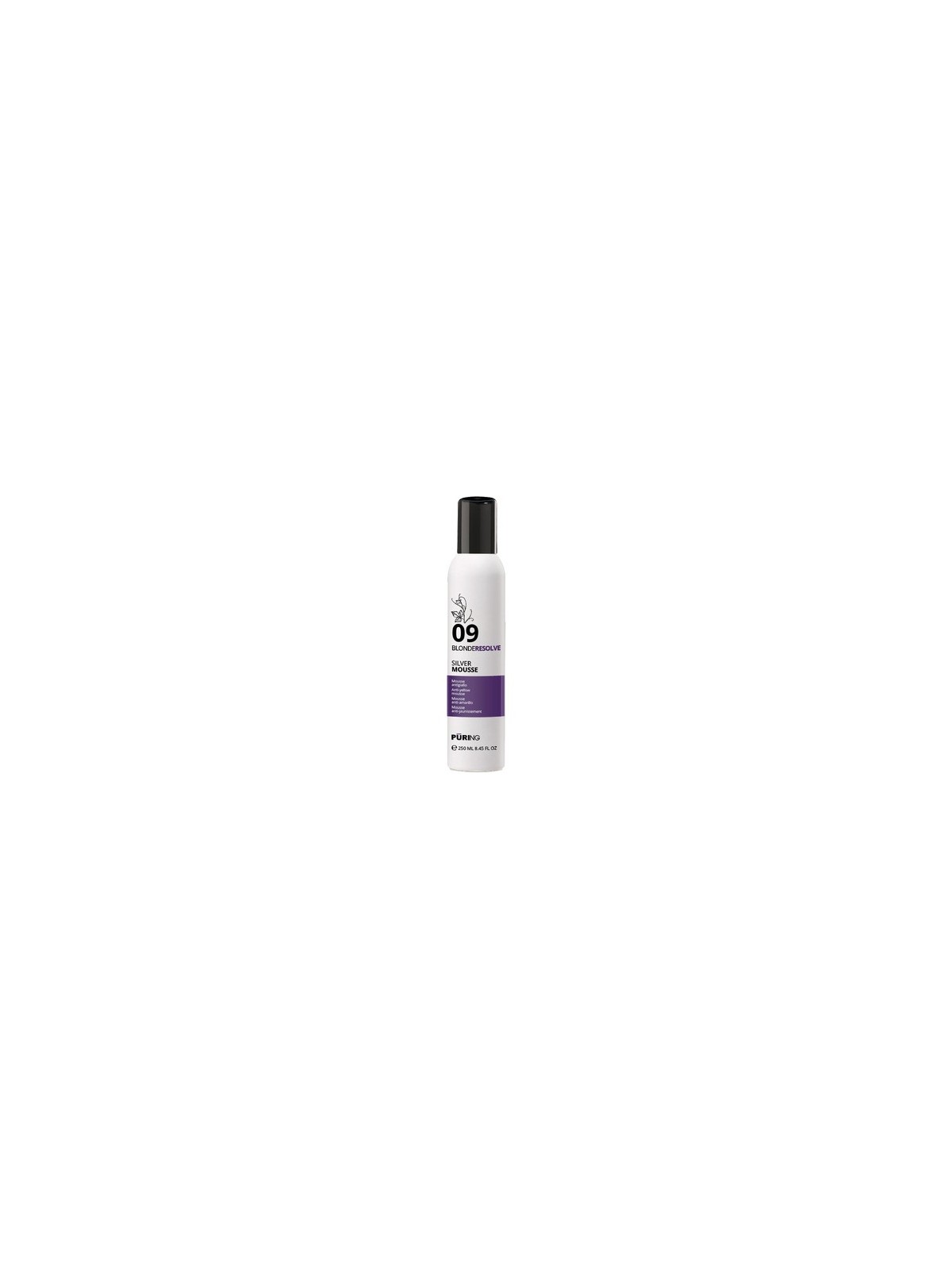 Puring 09 BlondeResolve Silver Mousse - Bezoplachová neutralizační pěna pro blond, šedé a odbarvené vlasy 250ml unisex