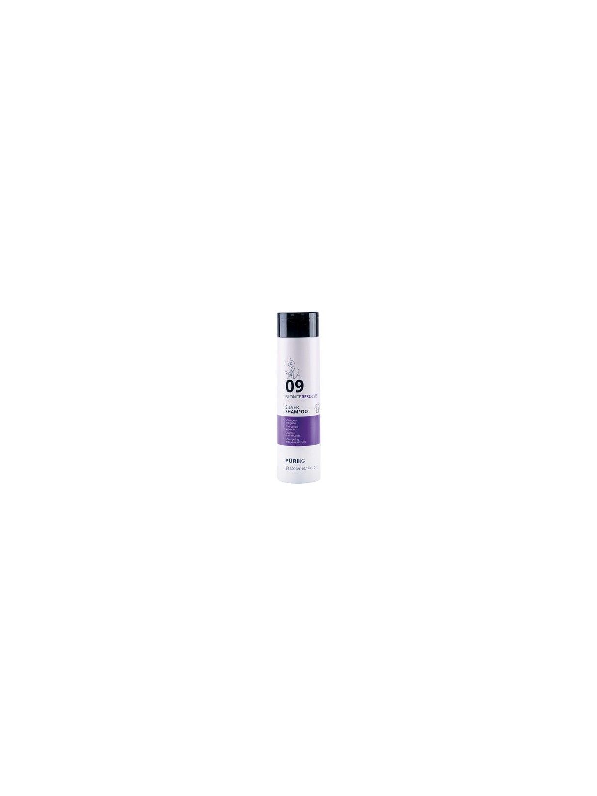 Puring 09 BlondeResolve Silver Shampoo - Neutralizační šampon pro blond, šedé a odbarvené vlasy 300ml unisex