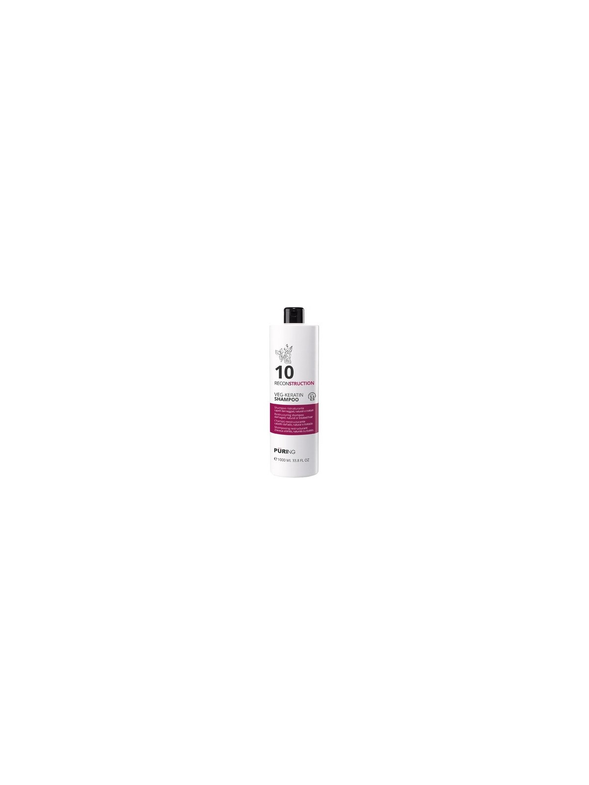 Puring 10 Reconstruction Veg-Keratin Shampoo - Regenerační šampon 1000ml unisex