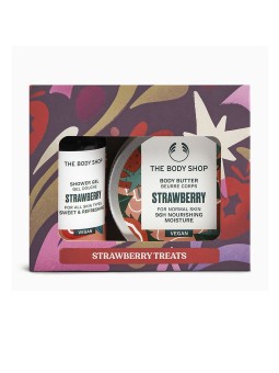 The Body Shop G1 Strawberry Giftset Shower Gel 60ml Body Butter 50ml Hand Cream 30ml 385ml