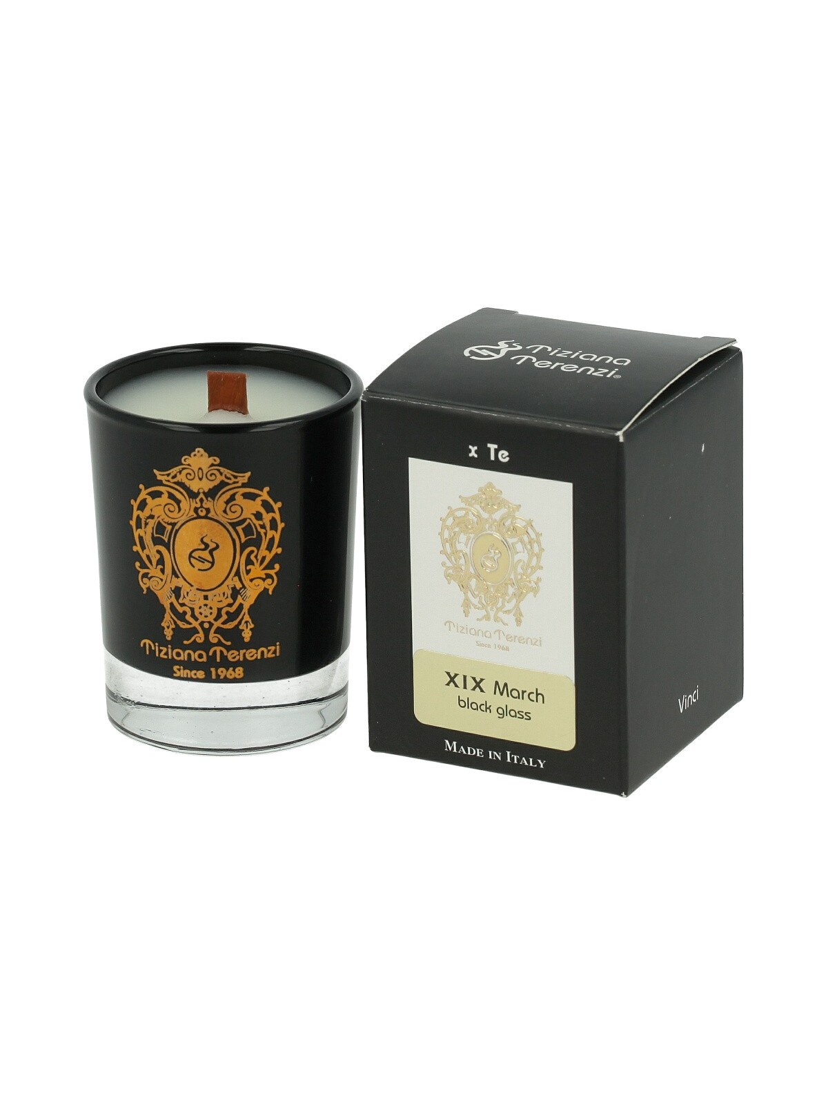 Tiziana Terenzi XIX March candela profumata in nero vetro 40 g unisex