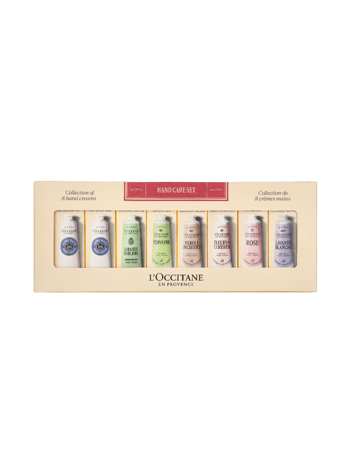 L'Occitane Hand Care Set 8x30ml - Hand Cream - 2x Karite Rose Fleurs De Cerisier Lavande Blanche Néroli Orchidee Amande Sublime