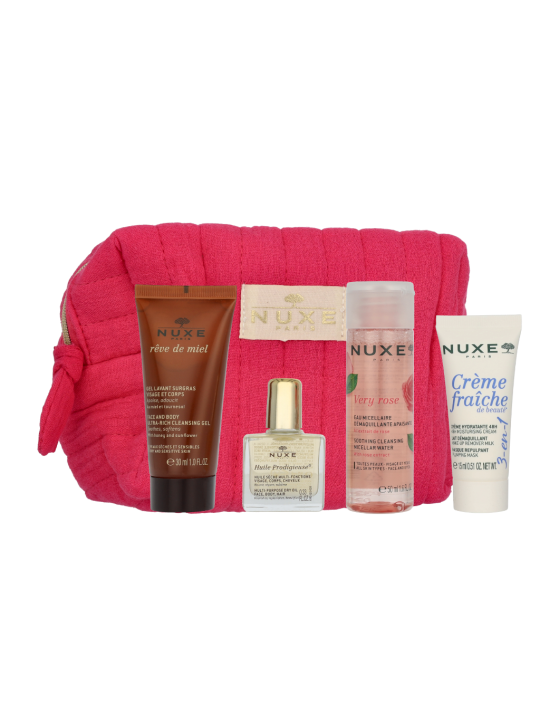 Nuxe My Travel Essentials Kit Very Rose Micellar Water 50ml Cream 15ml Oil 10ml Cleansing Gel 30ml 45g