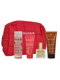Nuxe Travel Set Very Rose Micellar Water 50 ml Prodigieuse Boost Cream-Gel 10 ml Reve De Miel Cleansing Gel 30ml Creme Fraiche