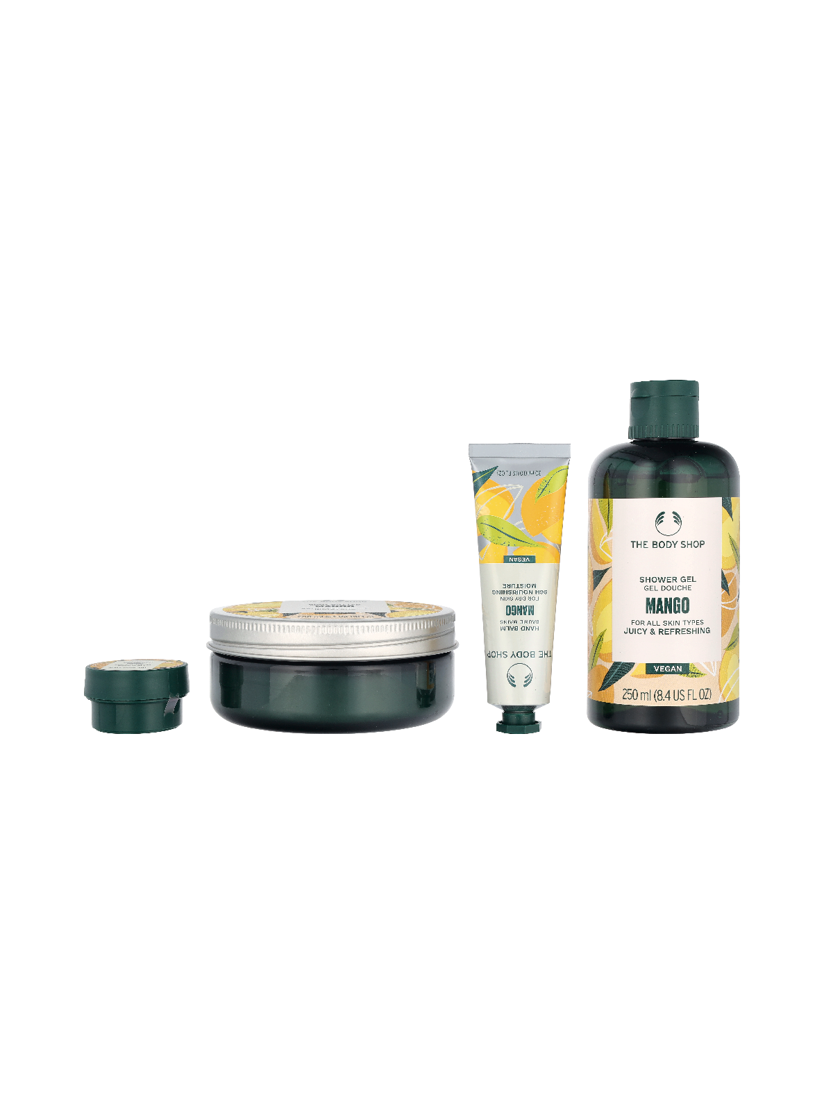The Body Shop G4 Medium Mango Giftset Mango Shower Gel 250ml Mango Body Butter  200ml Mango Body Scrub  50ml Mango Hand Balm 30