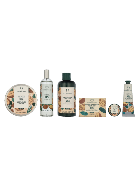 The Body Shop G4 Large Shea Giftset Body Butter 200ml Body Lotion 250ml Shower Cream 250ml Hand Cream 30ml 140ml