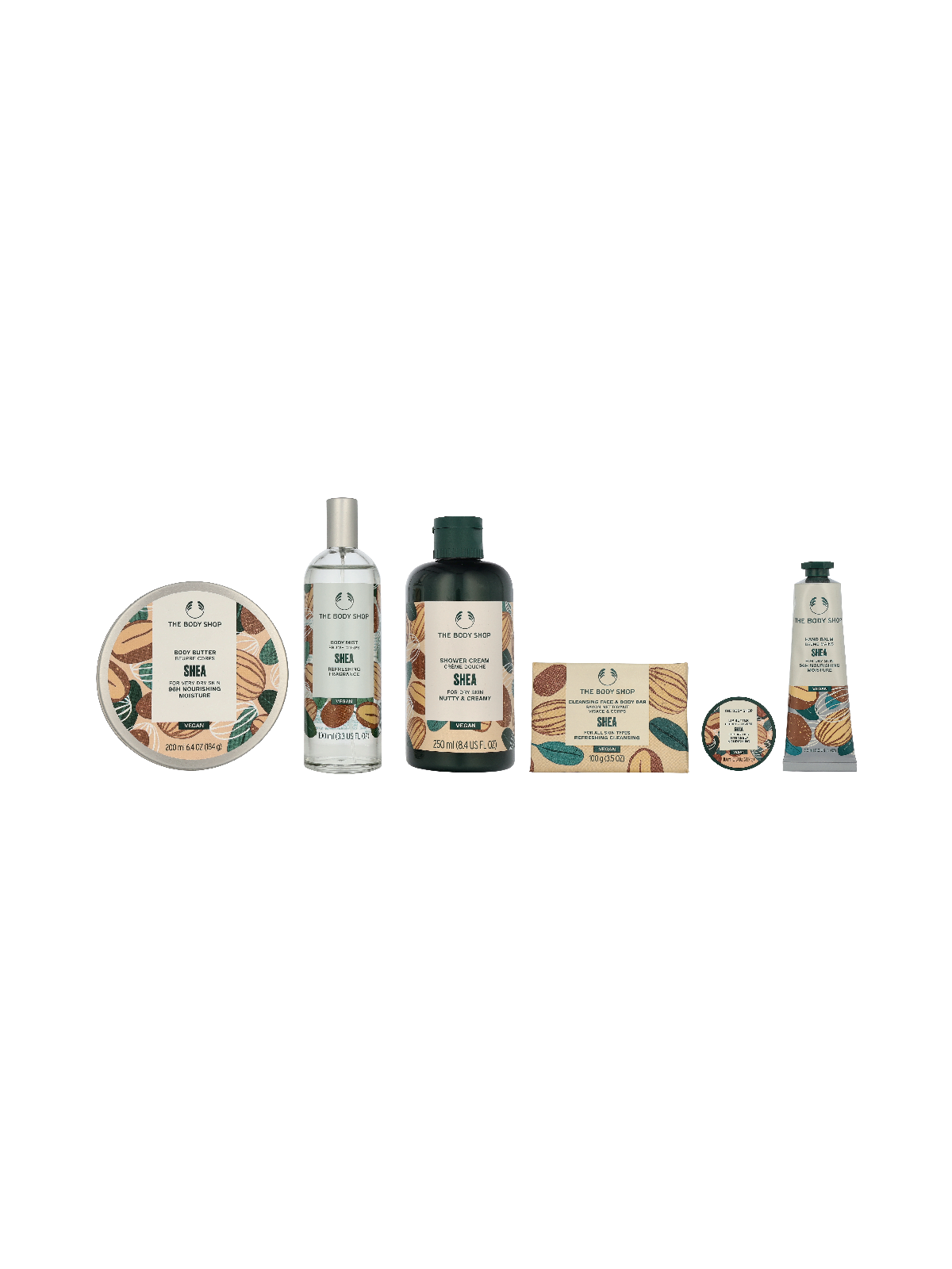 The Body Shop G4 Large Shea Giftset Body Butter 200ml Body Lotion 250ml Shower Cream 250ml Hand Cream 30ml 140ml