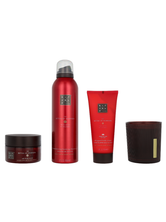 Rituals Ayurveda Medium Giftset Candle 140g Body Cream 100ml Body Scrub 125g Foaming Shower Gel 200ml 100ml
