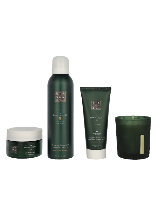 Rituals Jing Medium Giftset Scented Candle 140g Foaming Shower Gel 200ml Body Cream 100ml Body Scrub 125g 60piece