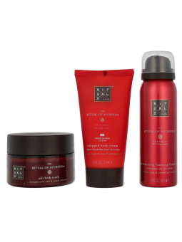 Rituals Ayurveda Trial Set Foaming Shower Gel 50ml Body Scrub 125g Body Cream 70ml 220ml