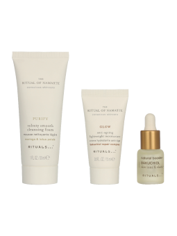 Rituals Namaste Set Velvety Smooth Cleansing Foam 30ml Anti-Ageing Lightweight Moisturiser 15ml Bakuchiol Natural Booster 6,5ml