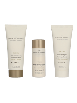 Rituals Namaste Set Skin Brightening Face Exfoliator 30ml Velvety Smooth Cleansing Foam 30ml Enzyme Cleansing Powder 15gr 5ml