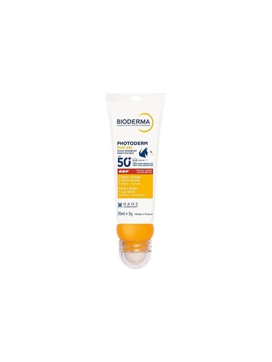 Bioderma duo Ski crema viso + rossetto SPF 50+ - crema solare a balsamo na labbra 20ml donna