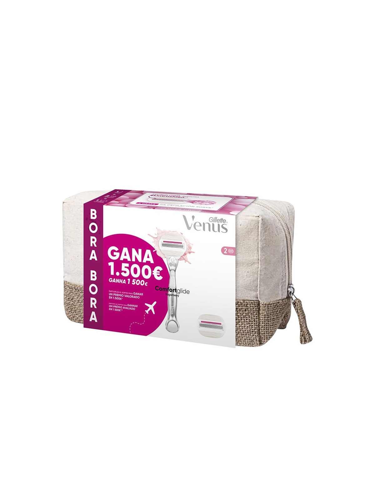 Gillette GILLETTE VENUS sugarberry borsa da toeletta BORA BORA macchina + 2 ricariche Woman