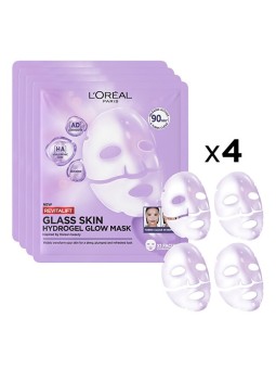 L'Oréal Paris riempitivo PELLE DI VETRO maschera 4 x 25 g maschera illuminante set donna 1333