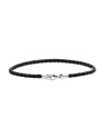 Daniel Wellington intrecciato cuoio nero bracciale Sheffield Daniel DW004017 uomo nero argento 0406-195