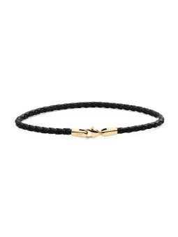 Daniel Wellington nero intrecciato pelle bracciale Sheffield Daniel DW004017 uomo oro nero 0408-195