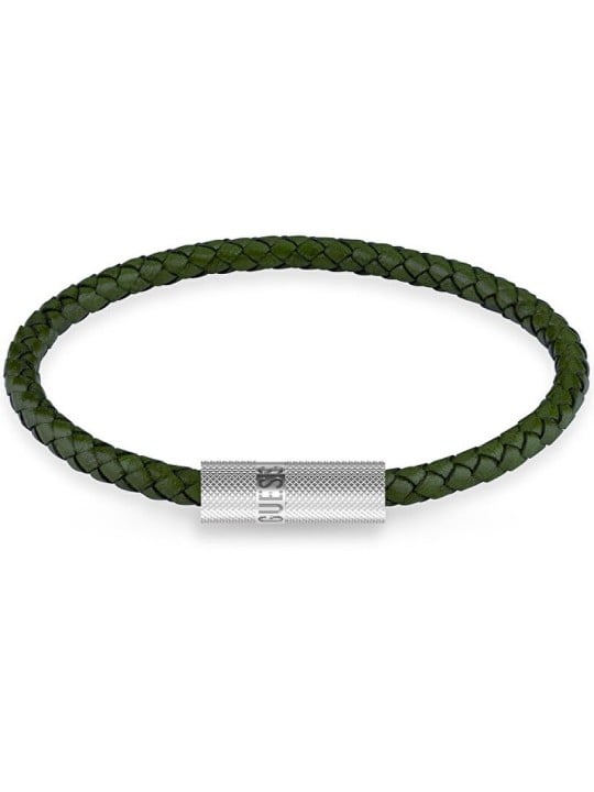 Guess Blackjackgreen pelle bracciale JUXB03238JWSTDG uomo verde argento 2801-20