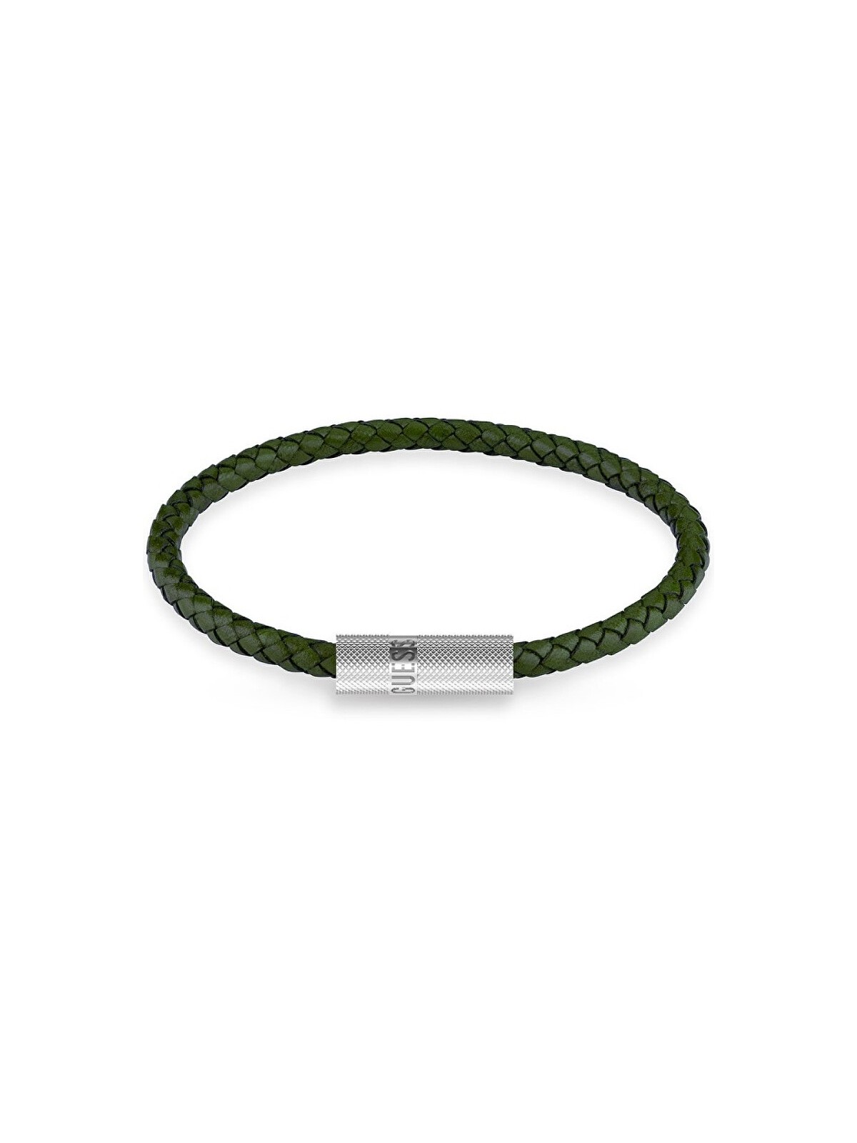 Guess Blackjackgreen pelle bracciale JUXB03238JWSTDG uomo verde argento 2801-20