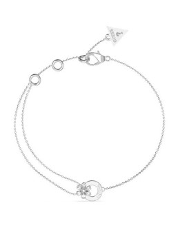 Guess delicato acciaio bracciale con giglio fiore JUBB05111JWRH donna trasparente argento 3264-21