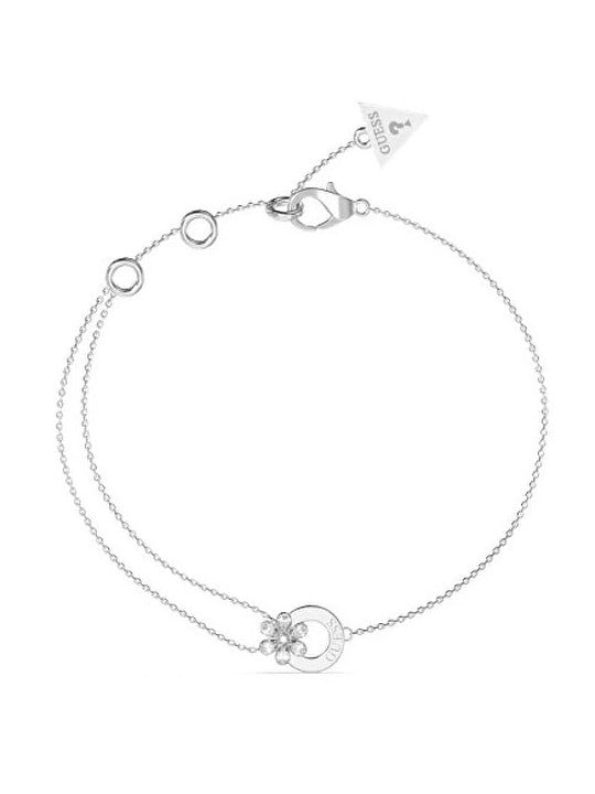 Guess delicato acciaio bracciale con giglio fiore JUBB05111JWRH donna trasparente argento 3264-21