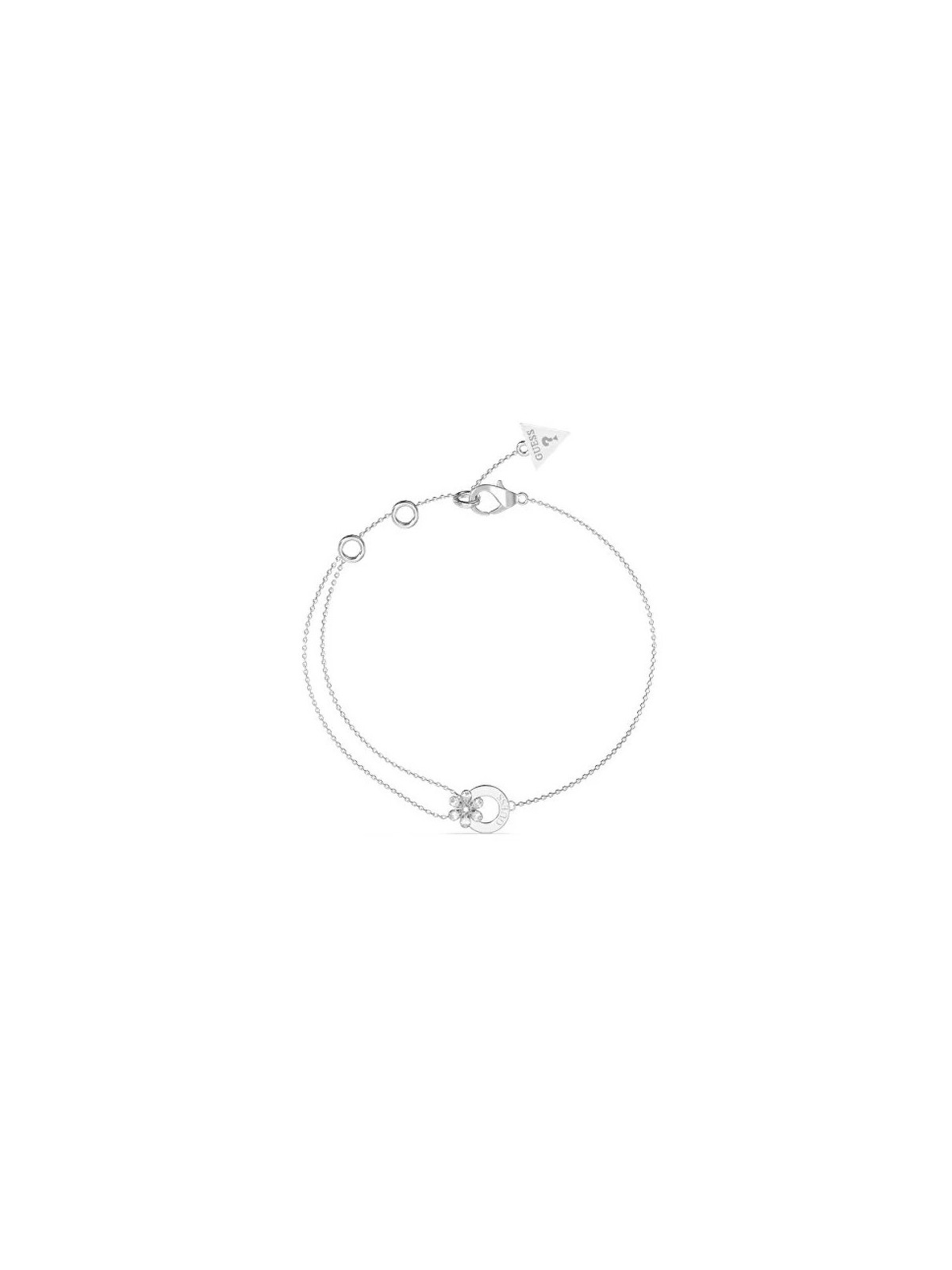 Guess delicato acciaio bracciale con giglio fiore JUBB05111JWRH donna trasparente argento 3264-21