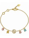 Guess placcato oro bracciale con ciondoli Secret giardino JUBB06033JWYGMCS donna trasparente oro multicolore 3819-184