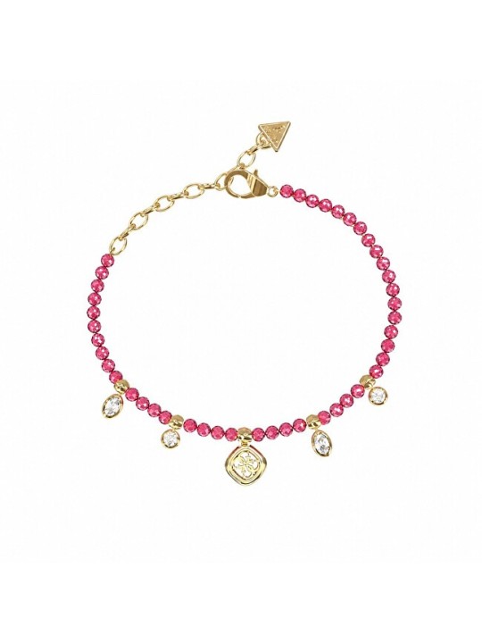 Guess Jaipur splendore placcato oro bracciale JUBB06145JWYGFC donna trasparente oro rosa 3820-184