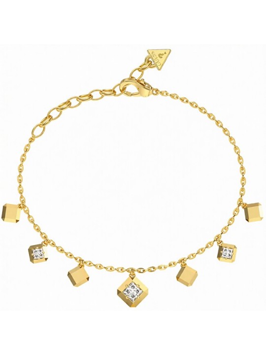 Guess splendido placcato oro bracciale Ace di diamanti JUBB06179JWYG donna trasparente oro 3823-184
