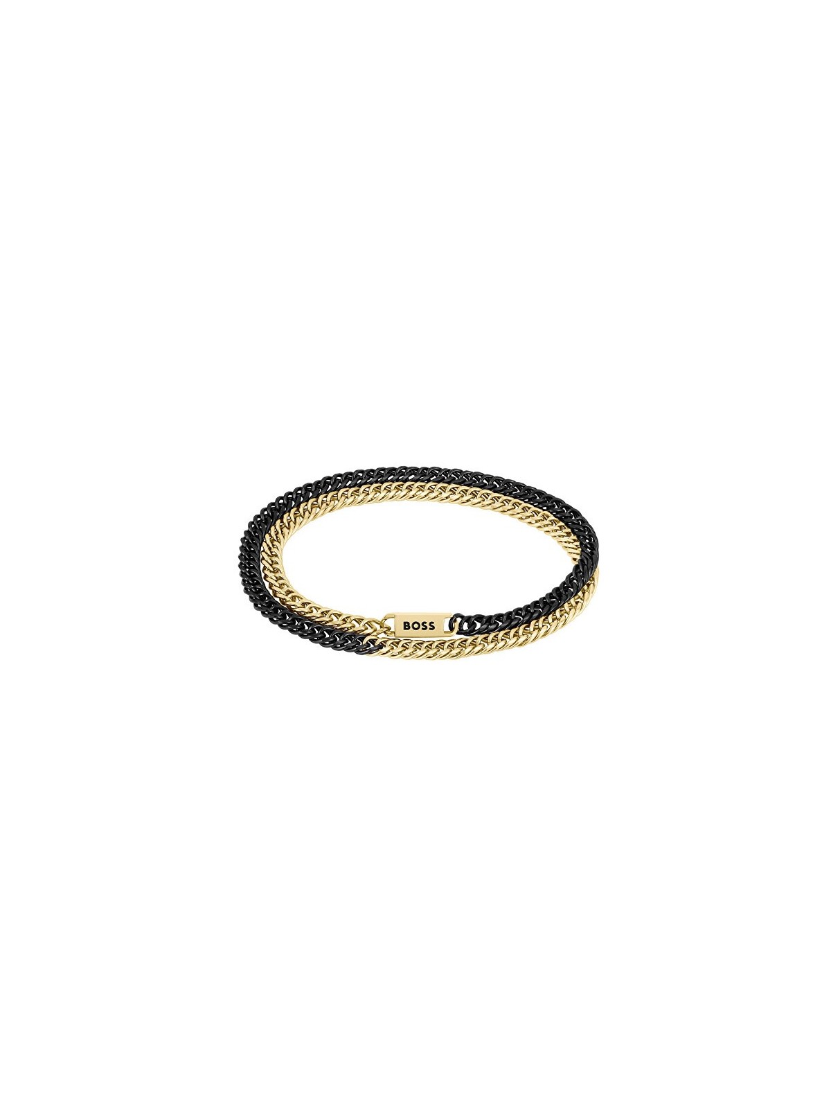 Hugo Boss bicolore bracciale uomo Jaxe 1580392 uomo bicolore oro nero 0424-19