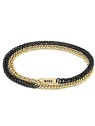 Hugo Boss bicolore bracciale uomo Jaxe 1580392 uomo bicolore oro nero 0424-19