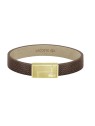 Lacoste marrone pelle bracciale monogramma pelle 2040187 uomo marrone oro 0106-19