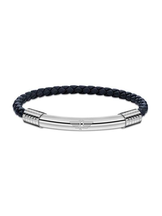 Police blu scuro pelle bracciale Gear PEAGB2211504 uomo blu argento 0729-18