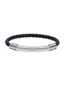 Police blu scuro pelle bracciale Gear PEAGB2211504 uomo blu argento 0729-18