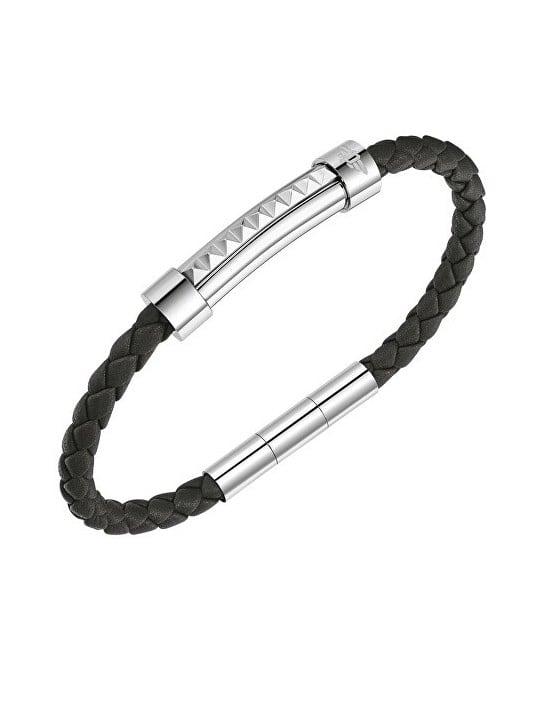 Police senza tempo in pelle bracciale rock Rebel PEAGB0001413/4 uomo grigio argento 0767-18