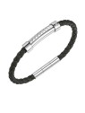Police senza tempo in pelle bracciale rock Rebel PEAGB0001413/4 uomo grigio argento 0767-18