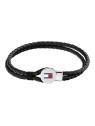 Tommy Hilfiger Modern pelle bracciale in nero 2790654 uomo nero argento tricolore 1721-175