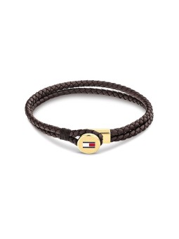 Tommy Hilfiger Double marrone pelle bracciale Bruce pelle 2790670 uomo marrone oro tricolore 1833-175