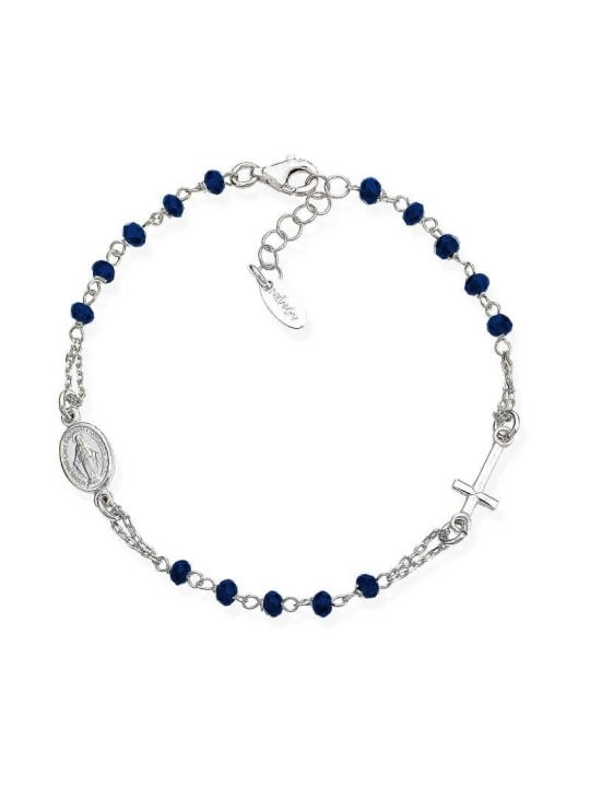 Amen Original argento bracciale con cristalli Rosary BROBBL3 donna blu argento 0186