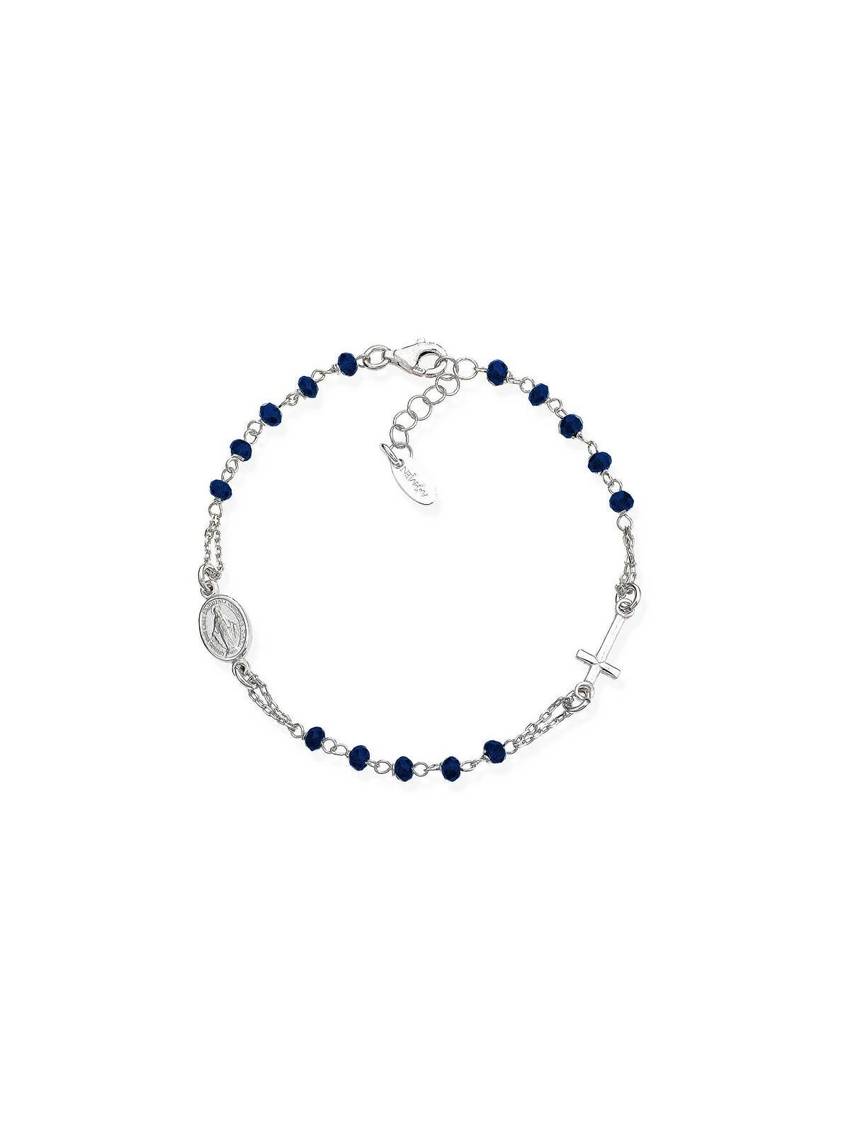 Amen Original argento bracciale con cristalli Rosary BROBBL3 donna blu argento 0186