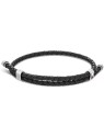 Tommy Hilfiger elegante pelle bracciale TH2790224 uomo nero argento 0885