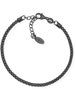 Amen Modern argento bracciale con zirconi tennis BTNN16 donna nero 0339