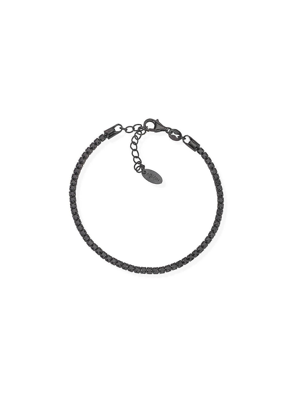 Amen Modern argento bracciale con zirconi tennis BTNN16 donna nero 0339